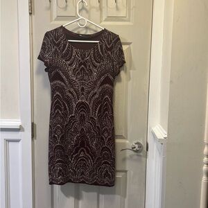 Women’s Glittery Gold and burgandy dress